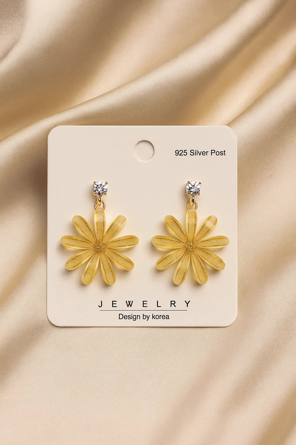 Yellow Daisy Flower Earrings