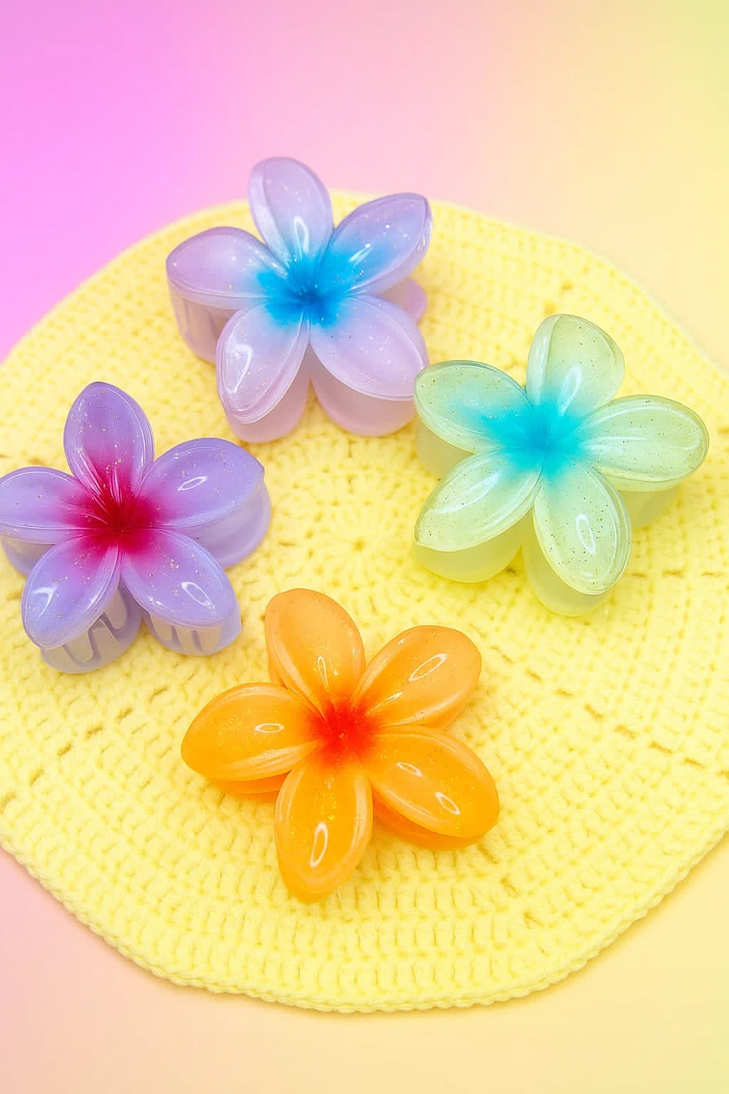 Floral Glow Hair Claw Clips 🌸